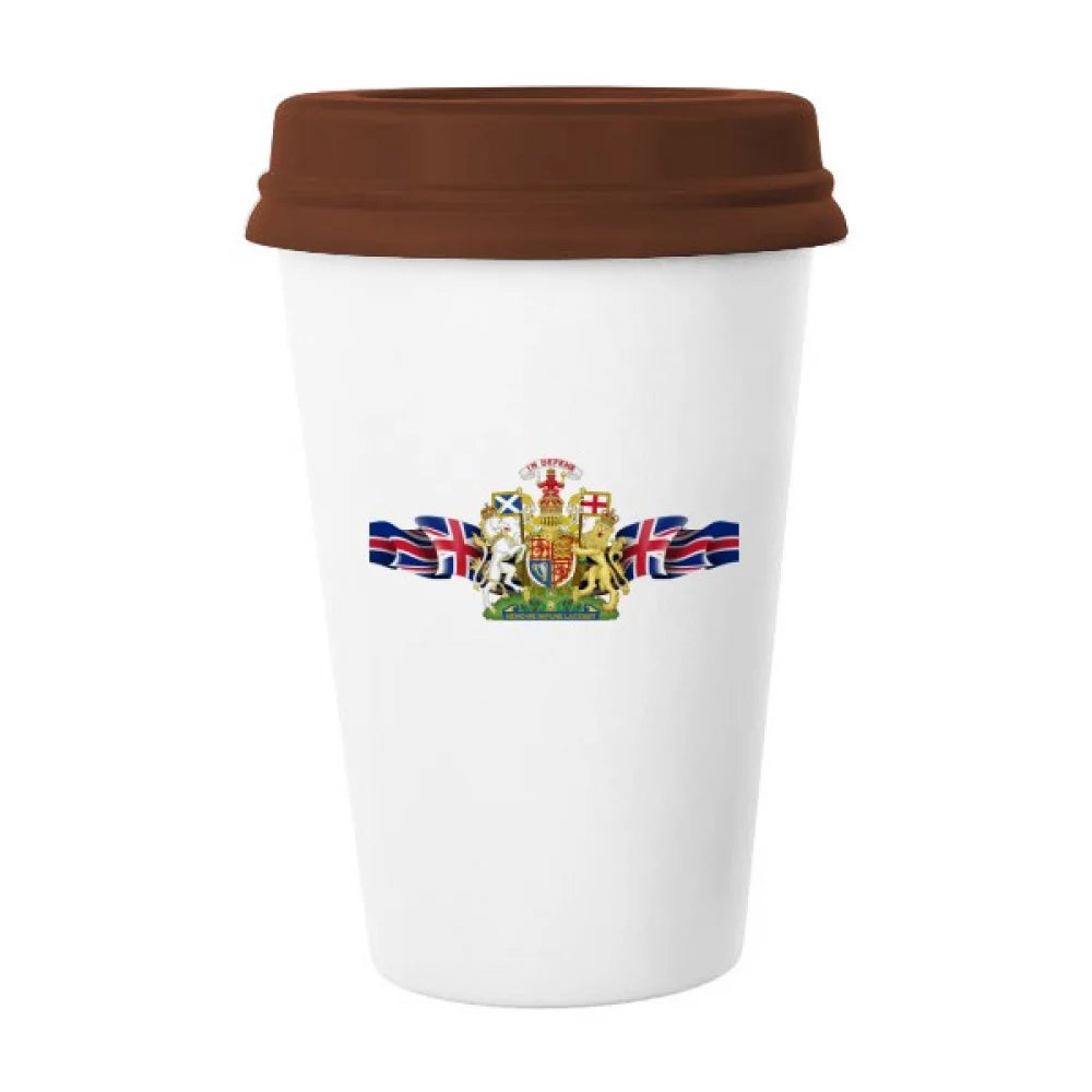 The United Kingdom Flag National Emblem Mug Coffee Drinking Glass Pottery Cerac Cup Lid