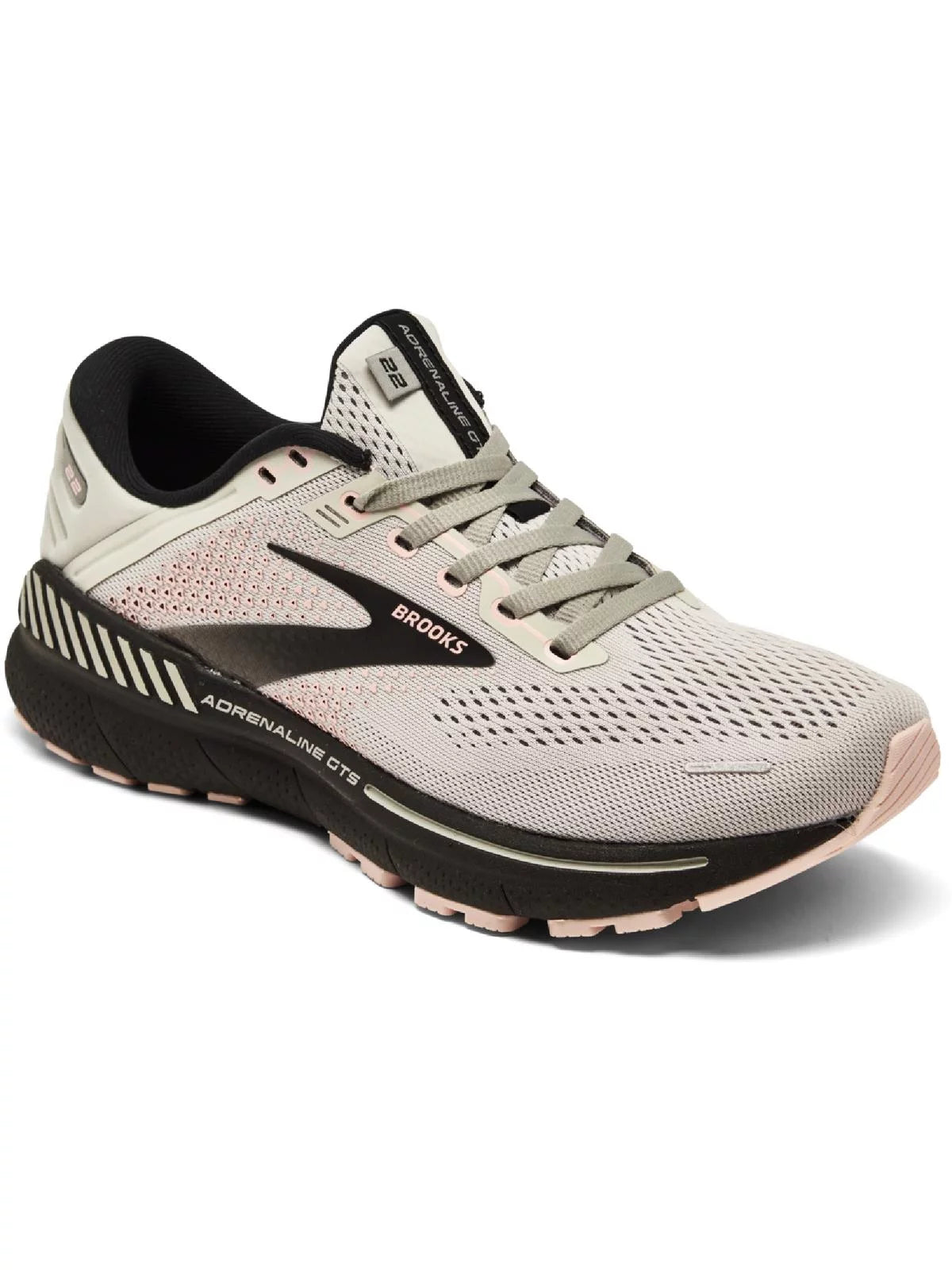Brooks Womens Adrenaline GTS 22 Running Shoes - Grey/Rose/Black - 9.5