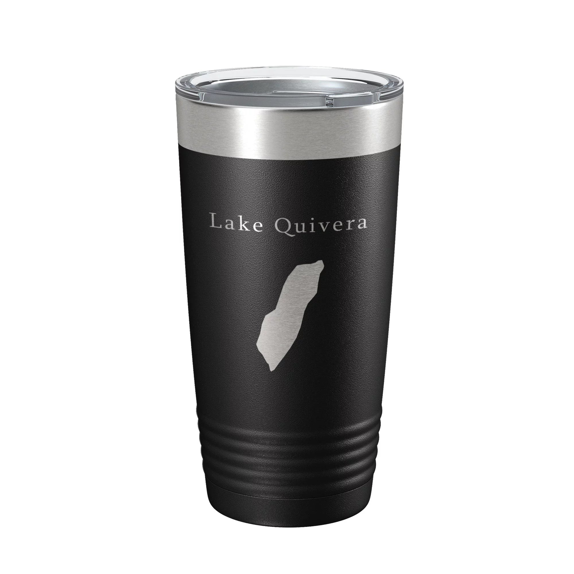 Lake Quivera Map Tumbler Travel Mug Insulated Laser Engraved Coffee Cup Colorado 20 oz Black