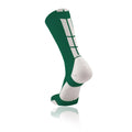 Baseline 3.0 Athletic Crew Socks (Dark Green/White, Large)
