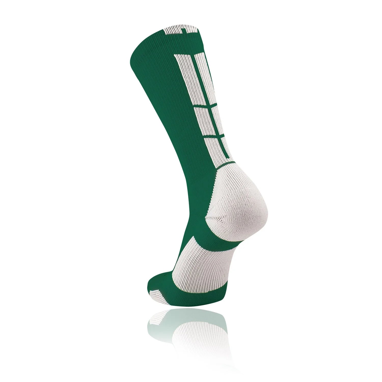 Baseline 3.0 Athletic Crew Socks (Dark Green/White, Large)