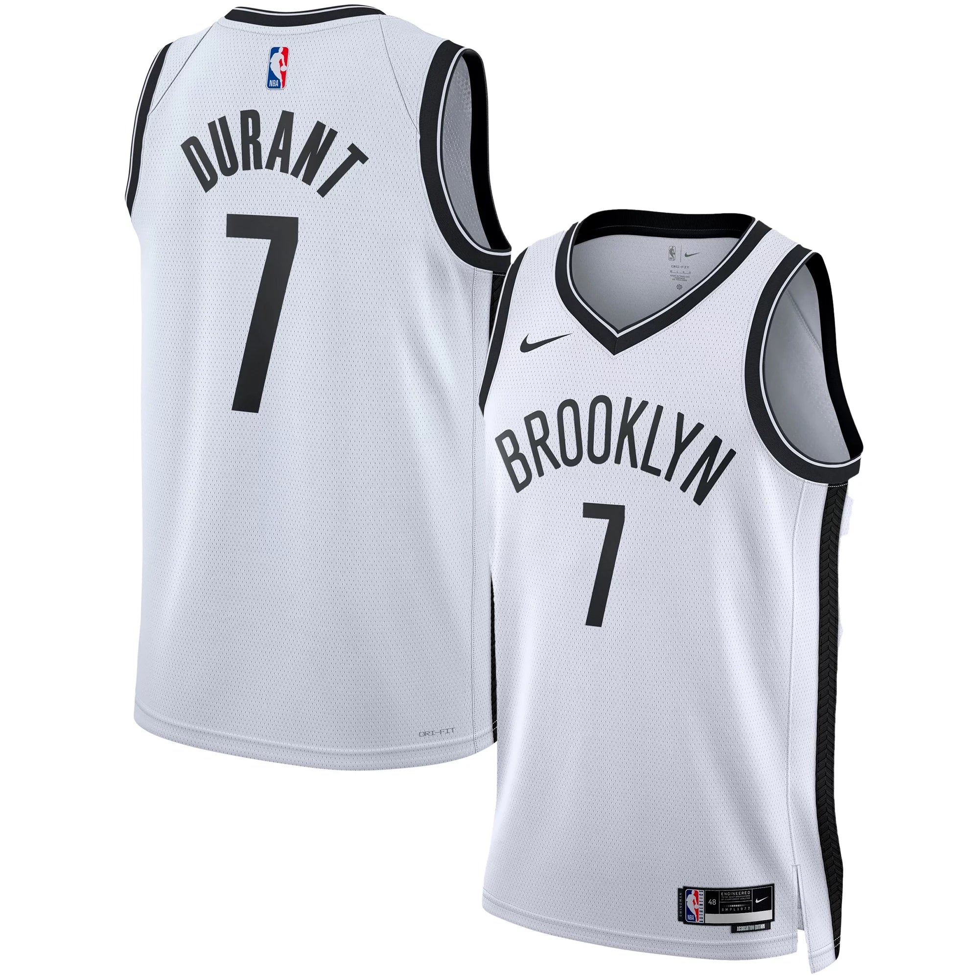 Unisex Nike Kevin Durant White Brooklyn Nets Swingman Jersey - Association Edition