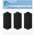 3-Pack BBQ Grill Heat Shield Plate Tent Replacement Parts for Kenmore 415.16213 - Compatible Barbeque Porcelain Steel Flame Tamer, Flavorizer Bar, Vaporizer Bar, Burner Cover 11 3/4