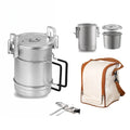Anself Camping Cooking Pot with Removable Handle, Multi functional Cookware Pan Suit ¨C Large Capacity Steaming Pot for Adventures