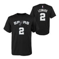 San Antonio Spurs NBA Kawhi Leonard Youth Flat Basic Name & Number Tee (Black) L