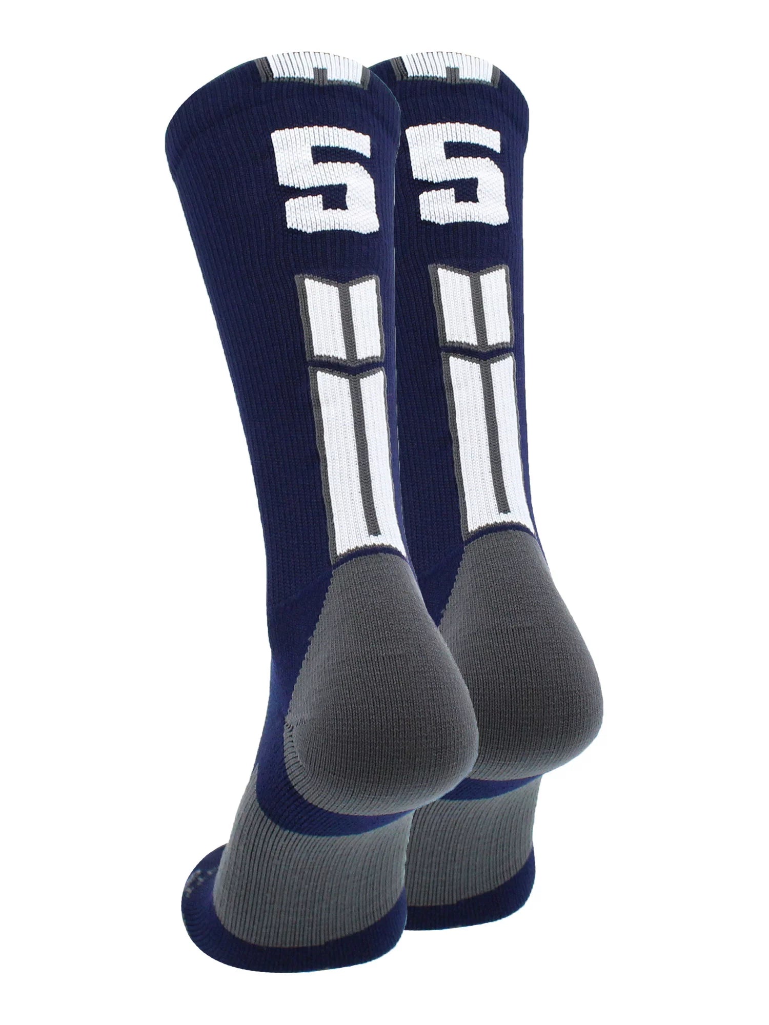 Navy/White Player Id Crew Number Socks (#55, Small)