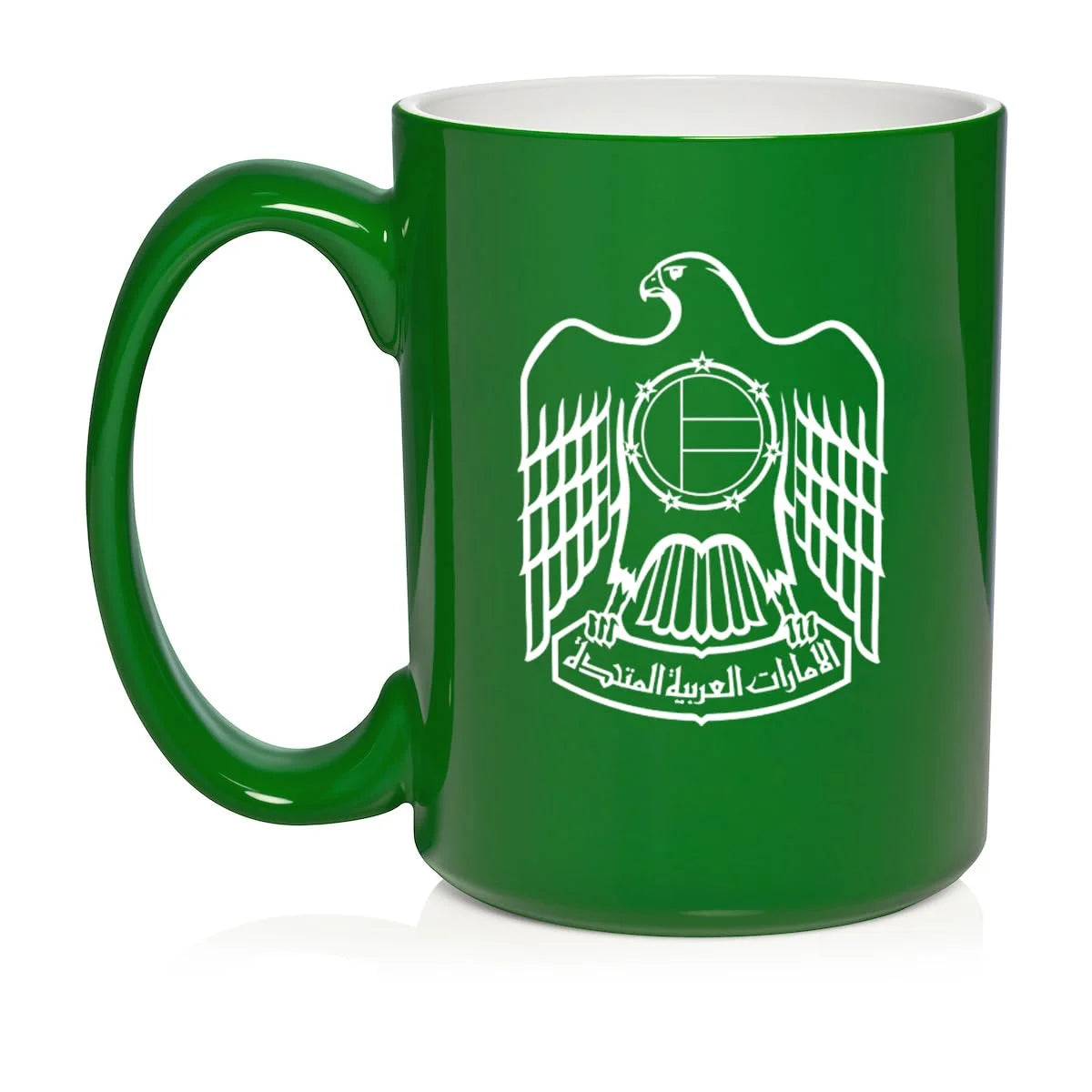 United Arab Emirates Eagle Ceramic Coffee Mug Tea Cup Gift (15oz Green)