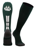 Wild Paw Over the Calf Socks (Dark Green/White, Small)