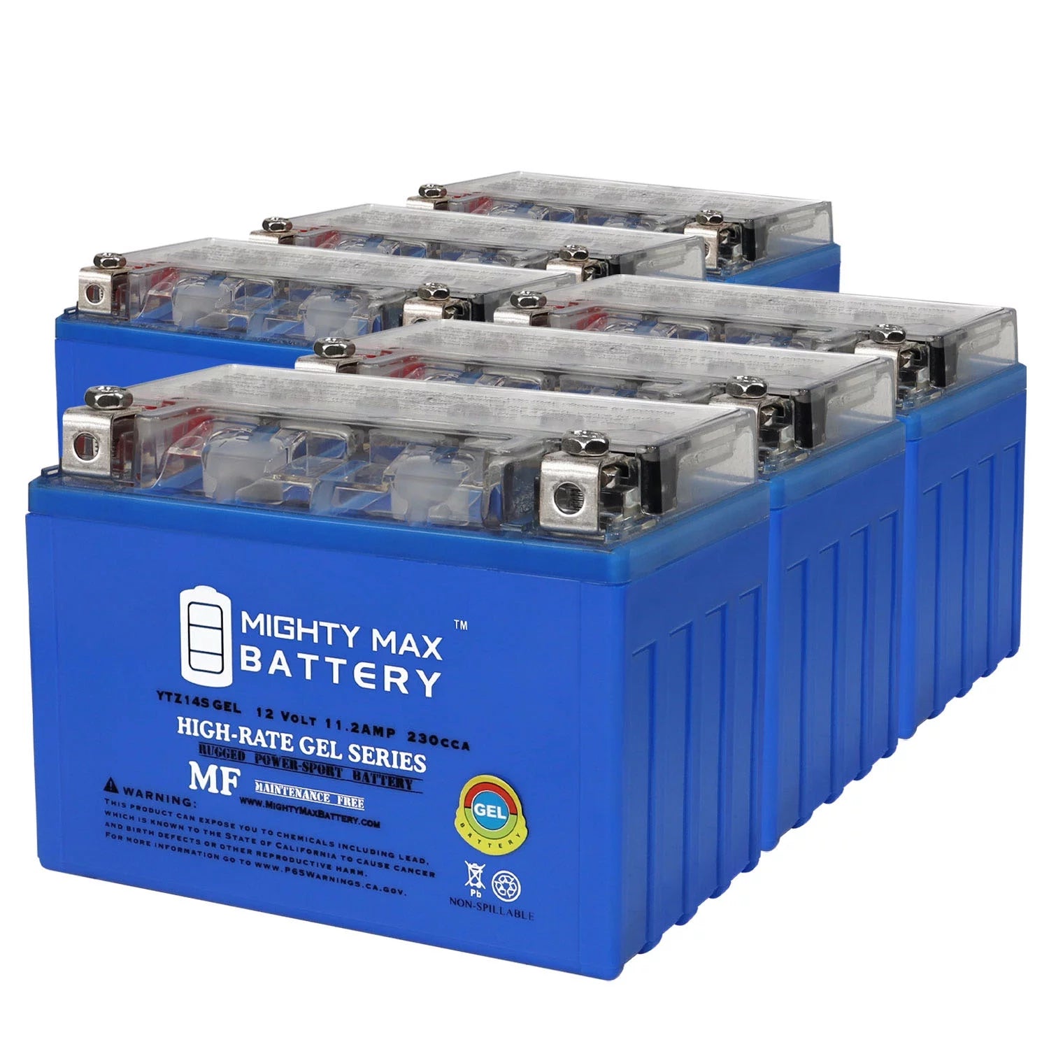 YTZ14SGEL 12V 11.2AH Replacement Battery compatible with Honda 1300 DN-01 - 6 Pack