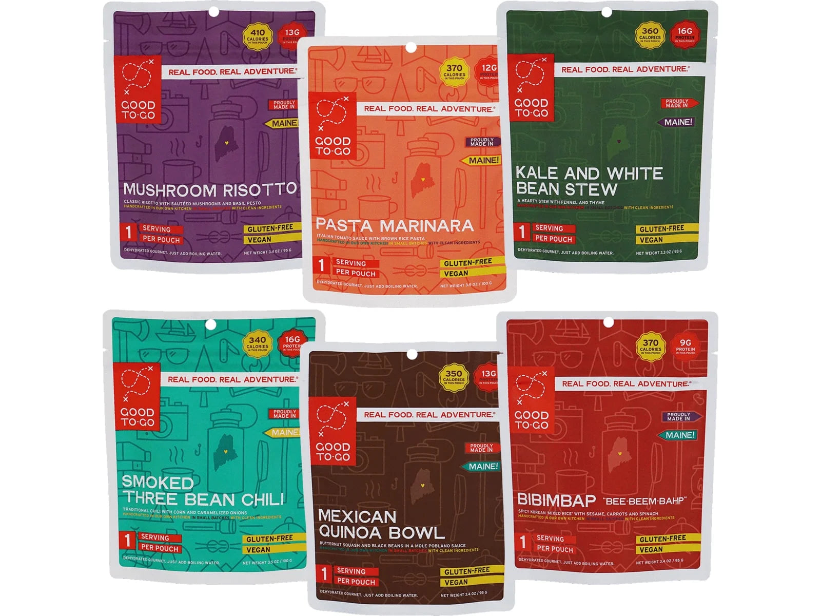 Good To-Go The Traverse Sampler - Vegan, 6 Single Meals