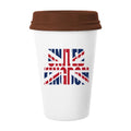 United Kingdom UK Flag Name Mug Coffee Drinking Glass Pottery Cerac Cup Lid