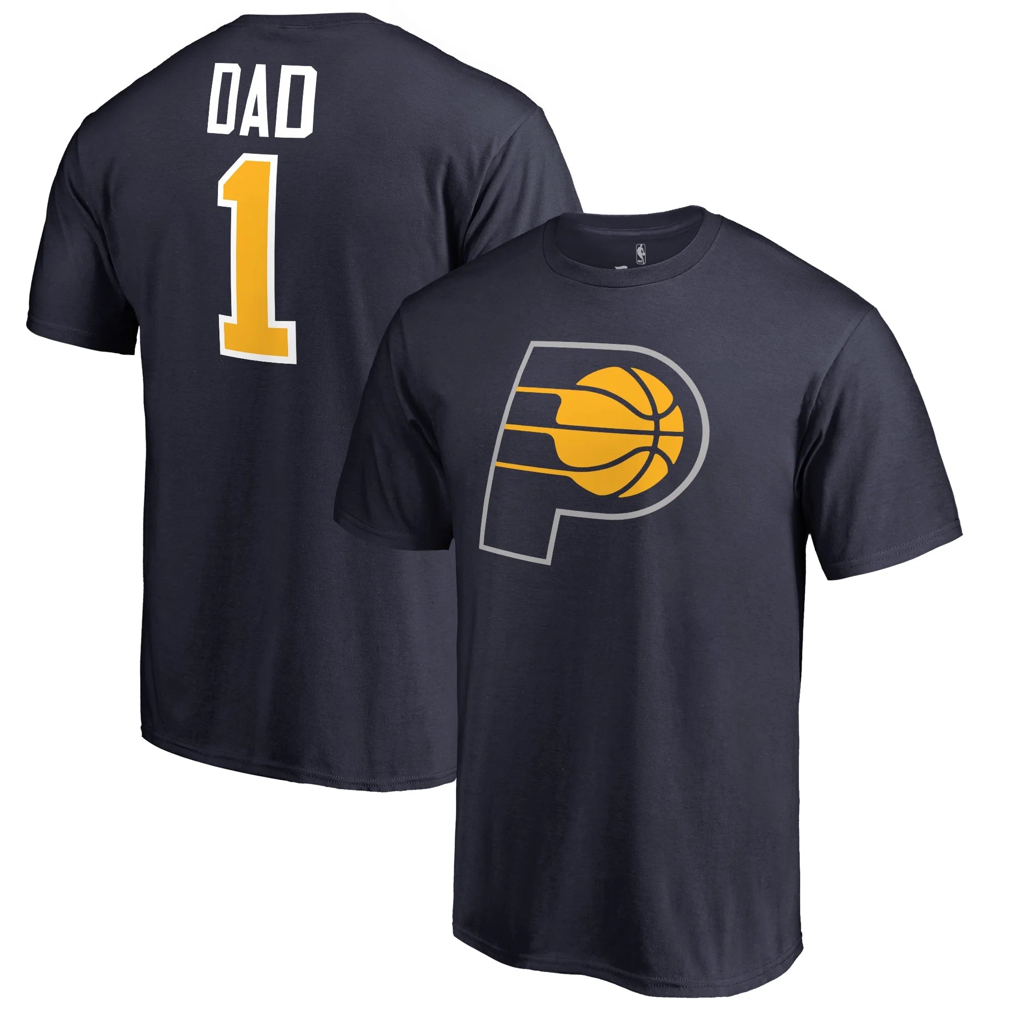 Men's Navy Indiana Pacers #1 Dad T-Shirt