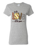 For the Love of the Game Animal Print Sports Womens Graphic T-Shirt, Heather Grey, Large