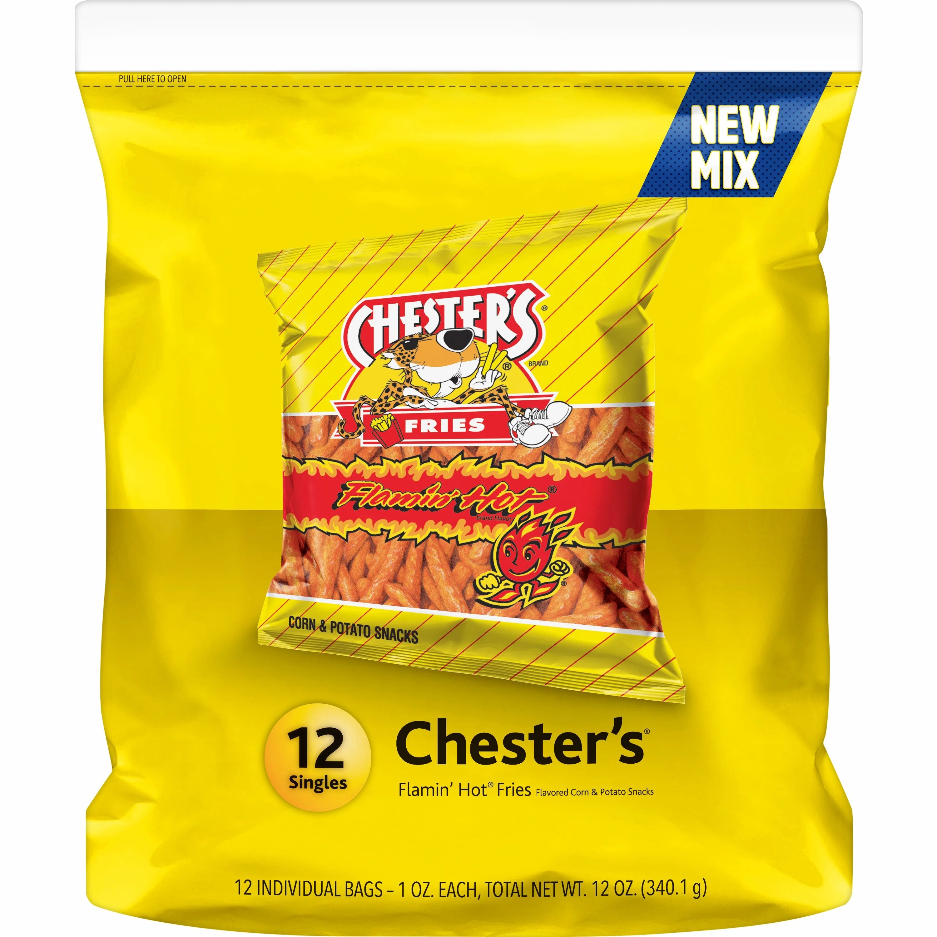 Chester's Flamin' Hot Fries Corn & Potato Snacks, 1 Oz., 12 Count