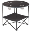 Portable Folding Camping Table with Bench Storage for Tailgating - Black