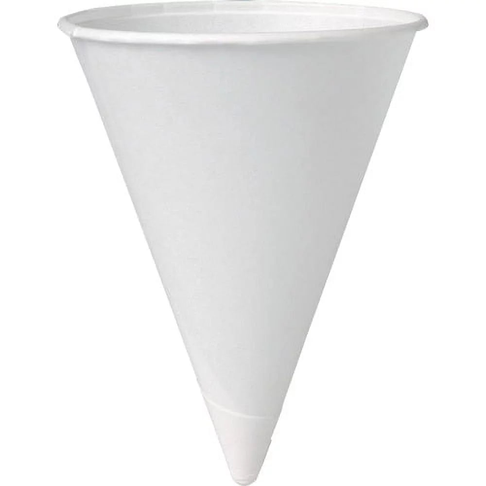 Solo Cup Eco-Forward Paper Cone Water Cups 200 / Pack - 4 fl oz - Cone - 5000 / Carton - White - Paper - Cold Drink