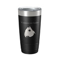 Vancouver Lake Map Tumbler Travel Mug Insulated Laser Engraved Coffee Cup Washington 20 oz Black