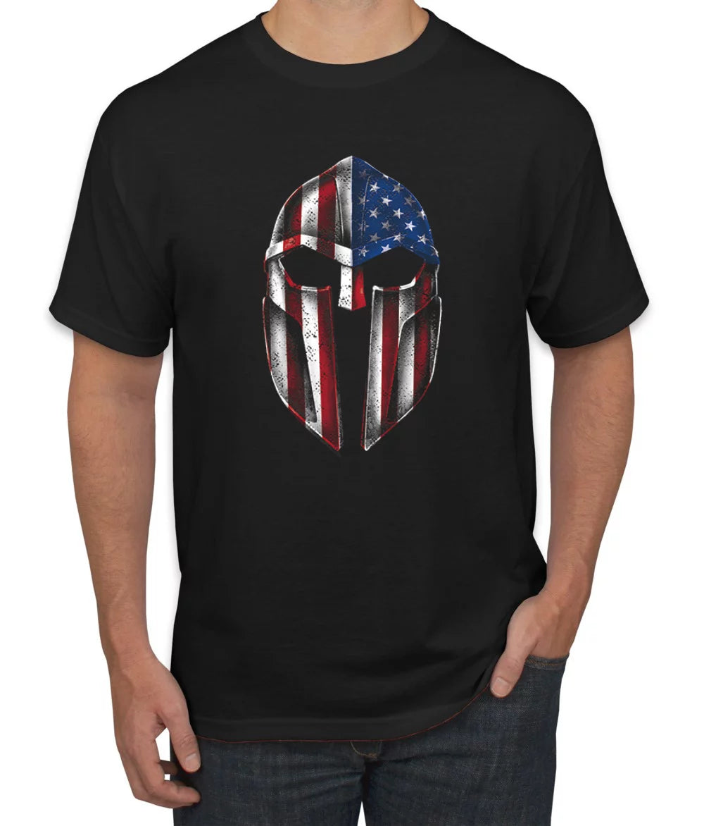 Wild Bobby, American Gladiator Warrior, Americana/American Pride, Men Graphic Tees, Black, Small