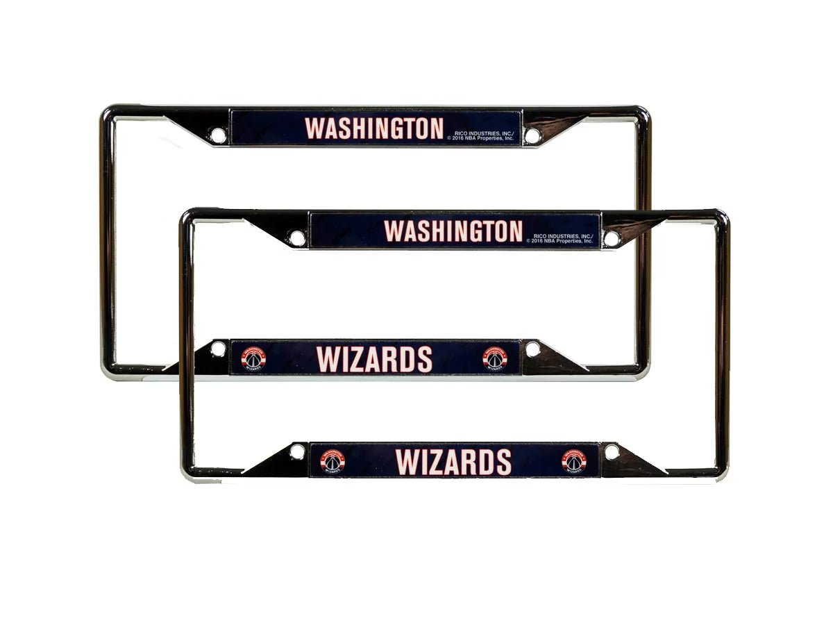 Washington NBA Wizards Chrome (2) EZ View License Plate Frame Set