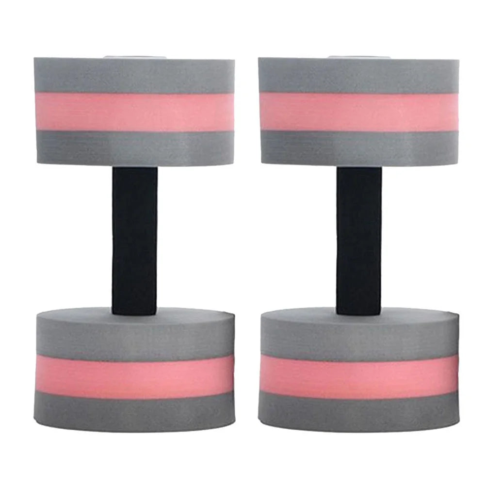 HOMEMAXS 2pcs Swimming EVA Floating Dumbbell Water Barbell Water Yoga Durable Fitness Exercise Equipment For Women Men (Gray Red)
