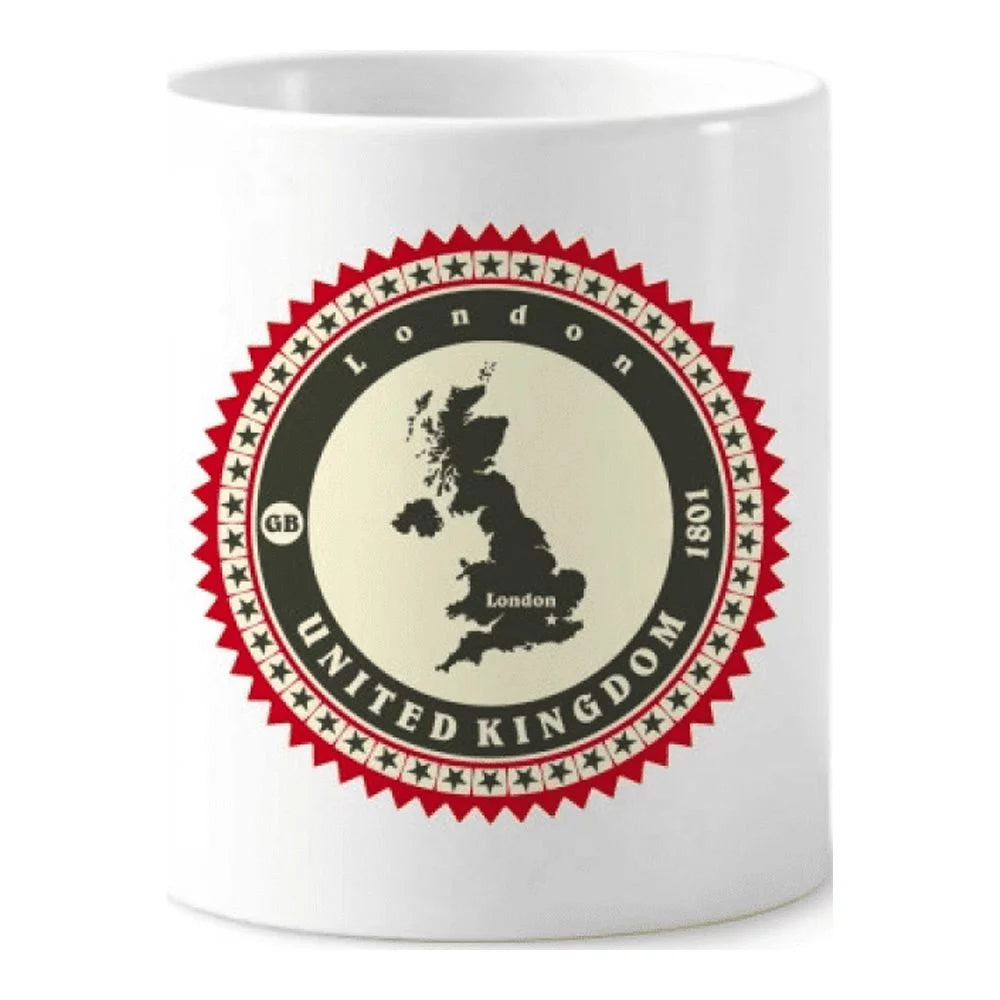 London UK United Kingdom Britain Country Map Toothbrush Pen Holder Mug Cerac Stand Pencil Cup