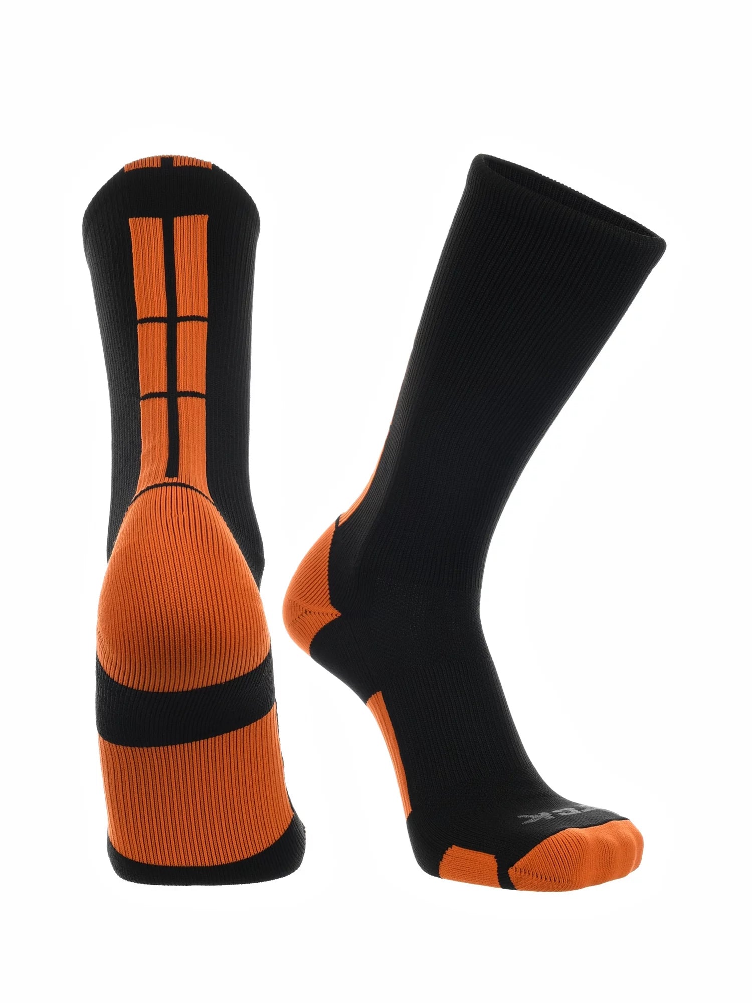 Baseline 3.0 Athletic Crew Socks (Black/Orange, Small)