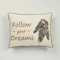 Maverick Embroidered Pillow Multi Warm Rectangle Southwestern Prints Pillow Embroidered Rectangle