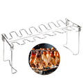 Chicken Leg Drumstick Grill Rack - Stainless Steel Metal Stand for BBQ or Oven Accessories, 14 Spacious Slots, Vertical Roaster Stand for Chicken Legs Outdoor Barbecue Cooking Accessories