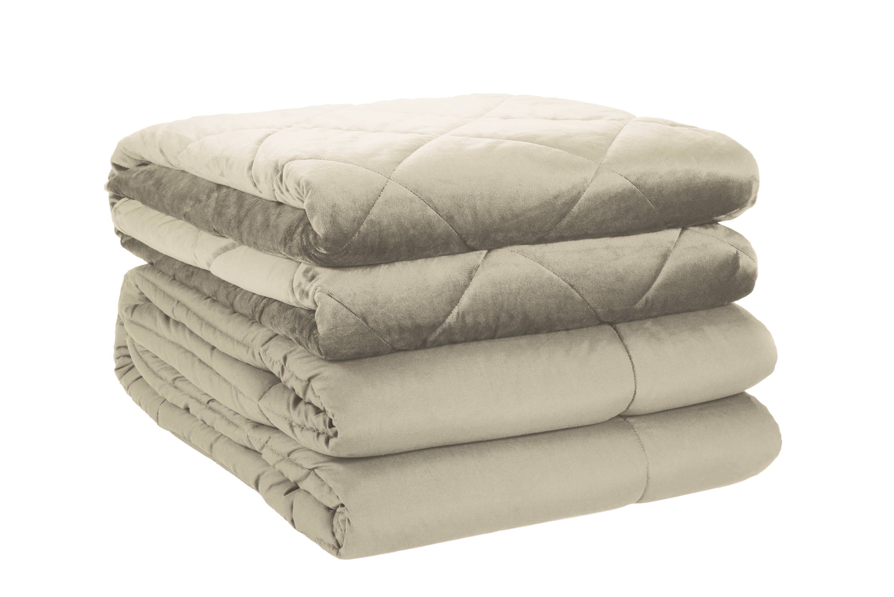 St. James Home 2pc Velvet blanket & Microfiber Comforter Set, Tan, Full/Queen