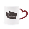 The United States Map Heat Sensitive Mug Red Color Changing Stoneware Cup