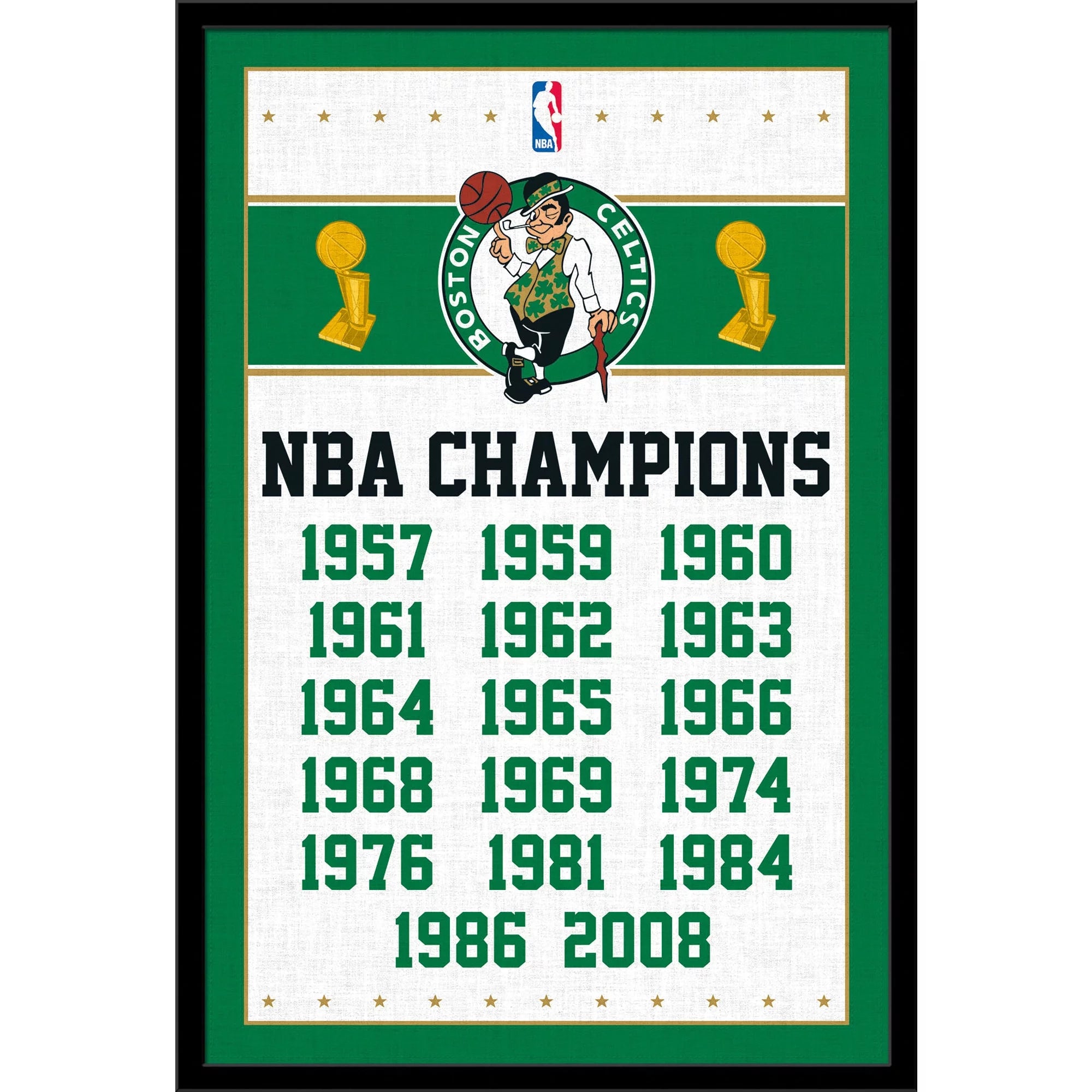 Boston Celtics NBA Finals Champions 24.25'' x 35.75'' Framed Poster