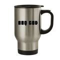 BBQ God - 14oz Stainless Steel Travel Mug, Silver