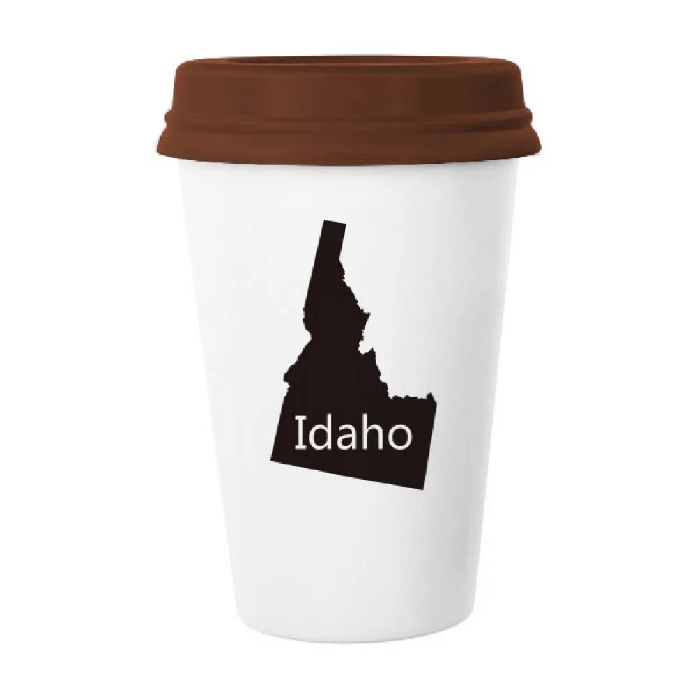 Idaho The United States Of America Map Mug Coffee Drinking Glass Pottery Cerac Cup Lid
