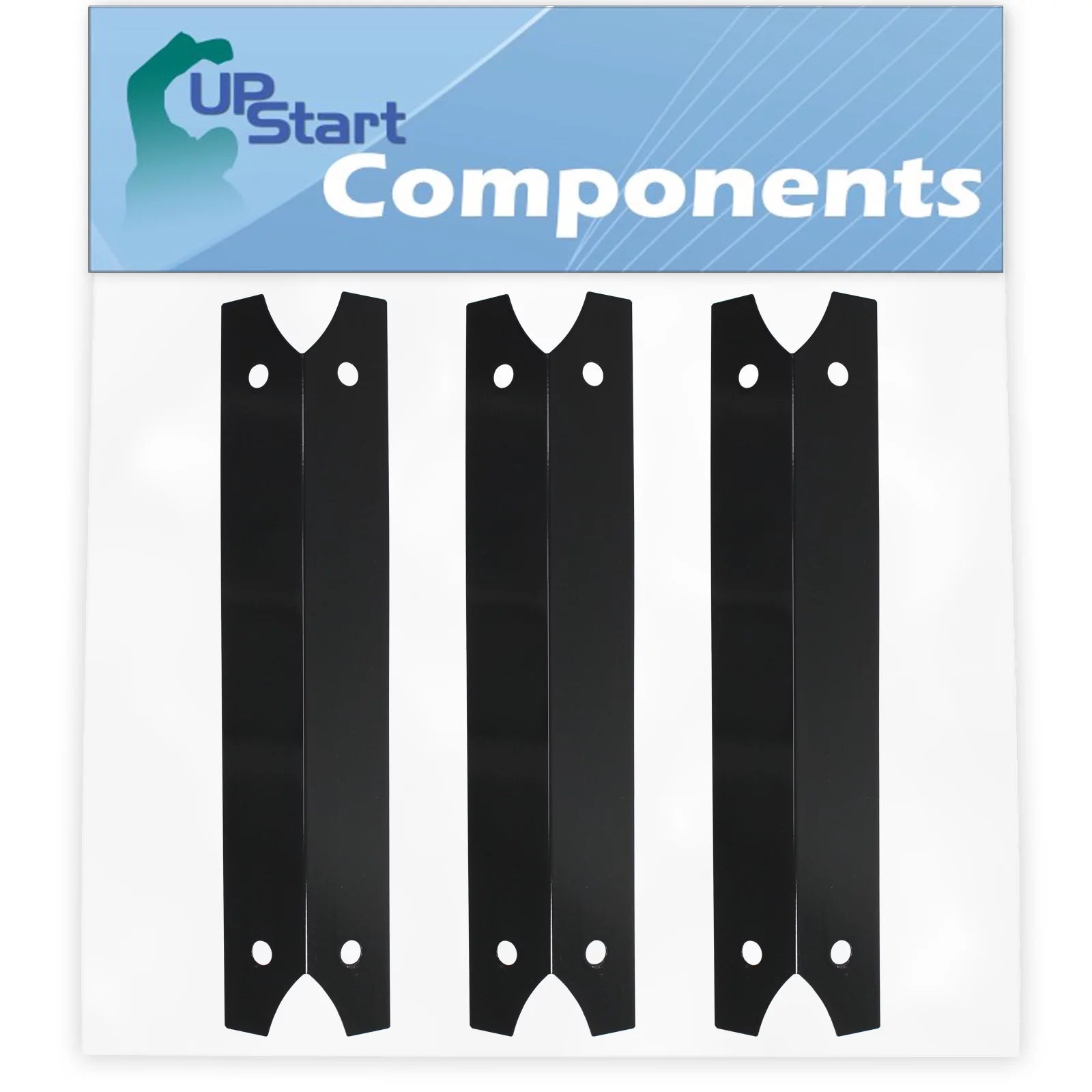 3-Pack BBQ Grill Heat Shield Plate Tent Replacement Parts for Charmglow 810-7420-S - Compatible Barbeque Porcelain Steel Flame Tamer, Flavorizer Bar, Vaporizer Bar, Burner Cover 17 3/4
