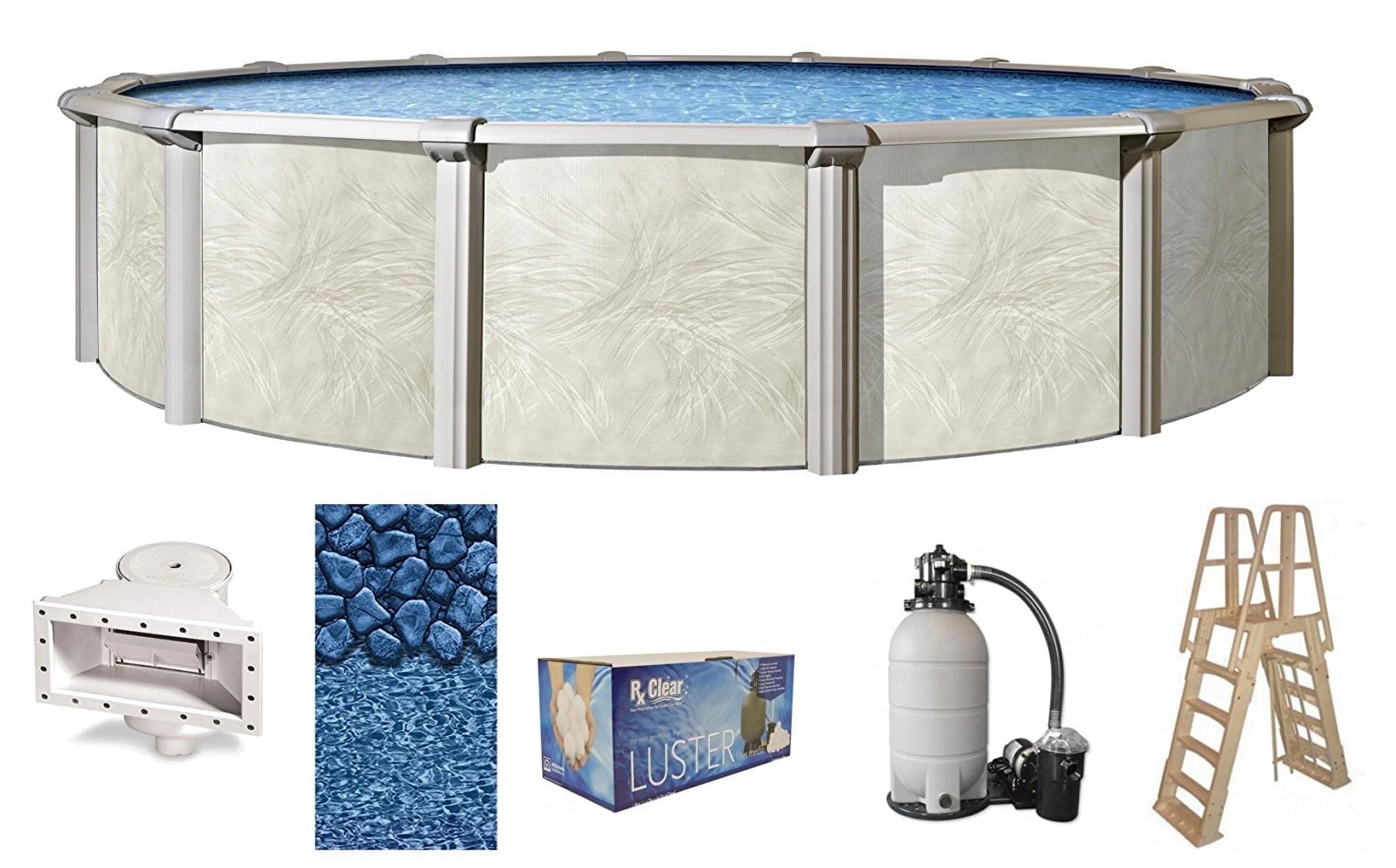 Lake Effect Pools Fallston 18' Round 52 Wall Above-Ground Swimming Pool, Full Start-up Kit