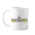 United States Capitol Art Deco Fashion Mug Pottery Cerac Coffee Porcelain Cup Tableware
