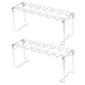 Stainless Steel Chicken Wing Leg Grill -2pcs Stainless Steel Chicken Wing Leg Grill Rack Folding Barbecue Oven Roaster Stand