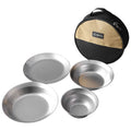 AOTU Stainless Steel Plates and Bowls Set for Camping, 4pcs Included
