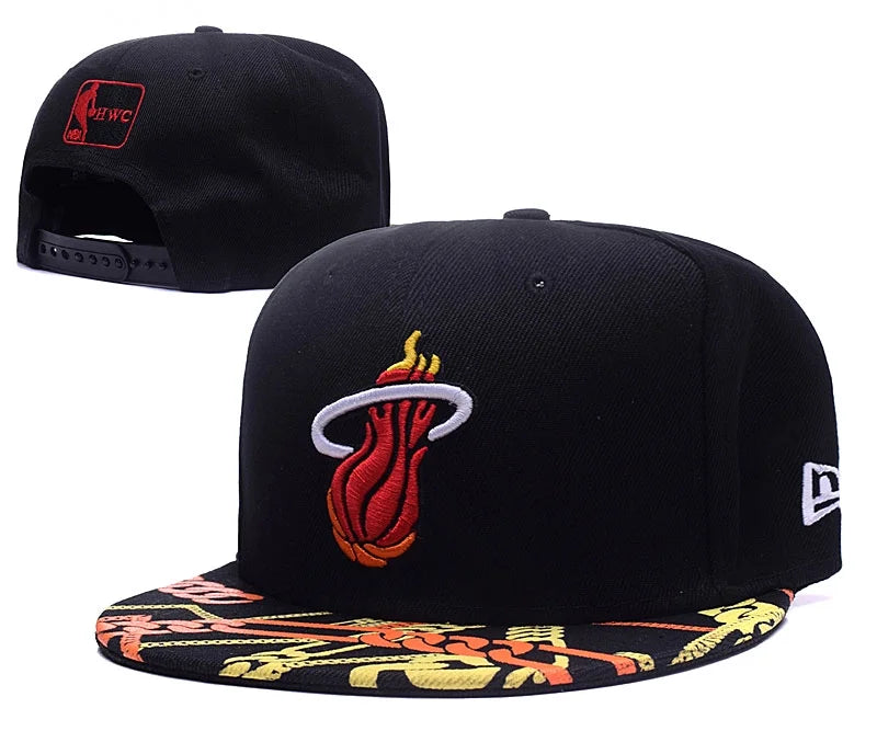 Miami-heat Basketball Cap Pro League Hat Adjustable Flat Cap