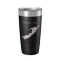 Delavan Lake Map Tumbler Travel Mug Insulated Laser Engraved Coffee Cup Wisconsin 20 oz Black