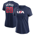 Women's Nike Nolan Arenado Navy USA Baseball 2023 World Baseball Classic Name & Number T-Shirt