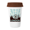 Britain UK London Eye Outline United Kingdom Mug Coffee Drinking Glass Pottery Cerac Cup Lid