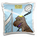 3dRose Why T-Rexes Do Not Play Volleyball - Pillow Case, 16 by 16-inch