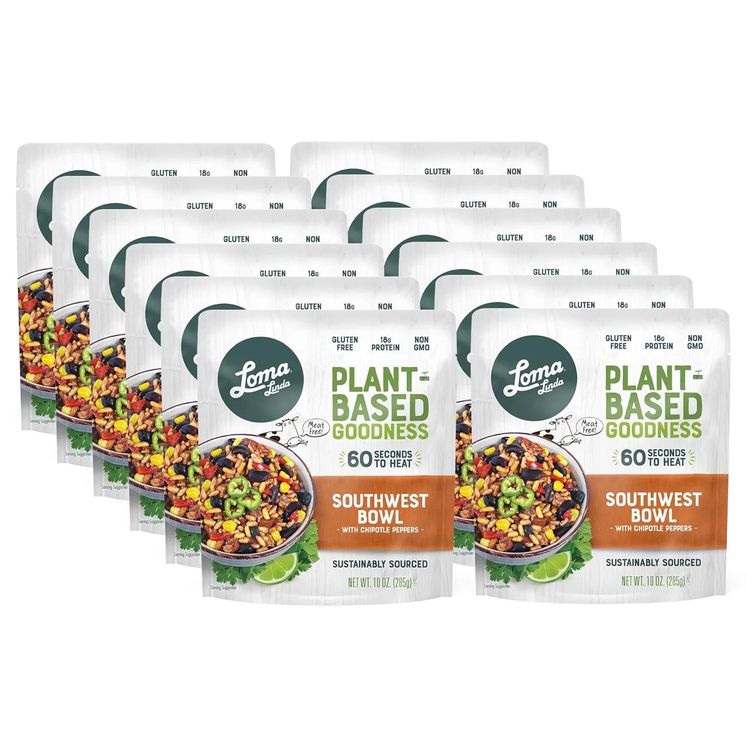 Loma Linda Southwest Chipotle Bowl - Plant-Based Protein (10 oz.) (Pack of 12) - Vegan