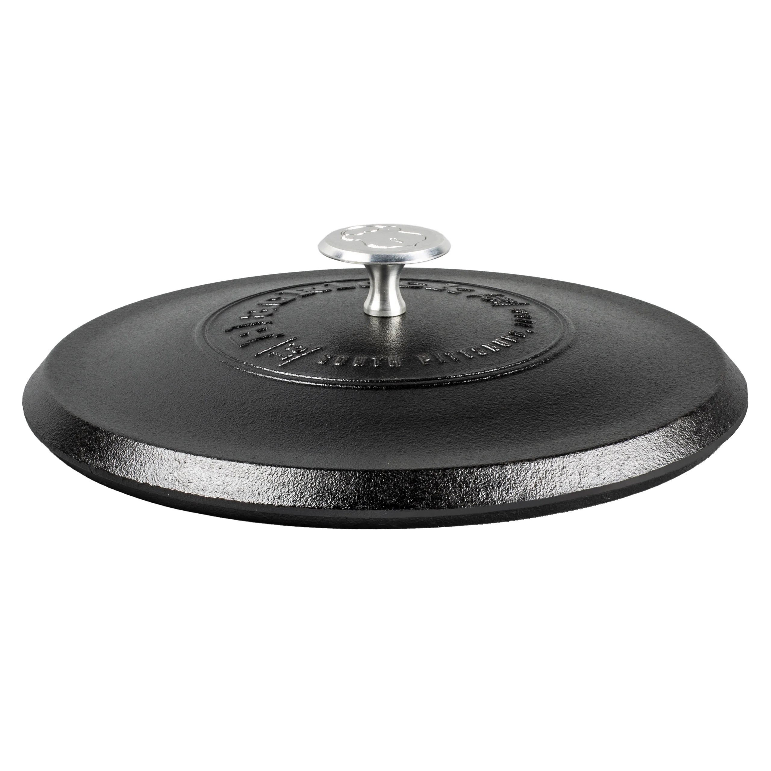 Lodge Blacklock 10.25 Triple Seasoned Cast Iron Lid - For Blacklock 10.25 Dutch Ovens & Skillets - Locks In Moisture - High-Heat Aluminum Knob - Pan Lid for Iron Skillet