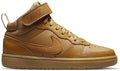Nike Boys Court Borough Mid 2 Leather Sneakers Athletic Shoes 6 Big Kid Wheat/Wheat/Black