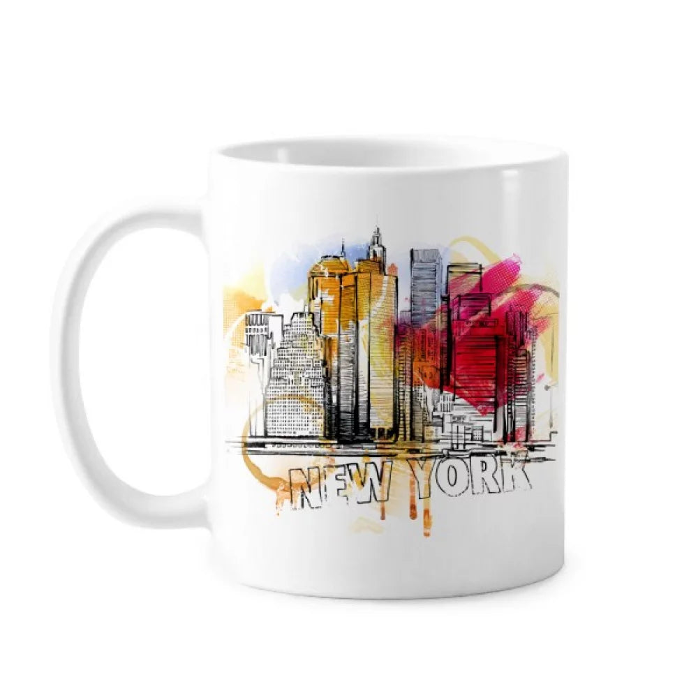 New York City America The United States Mug Pottery Cerac Coffee Porcelain Cup Tableware