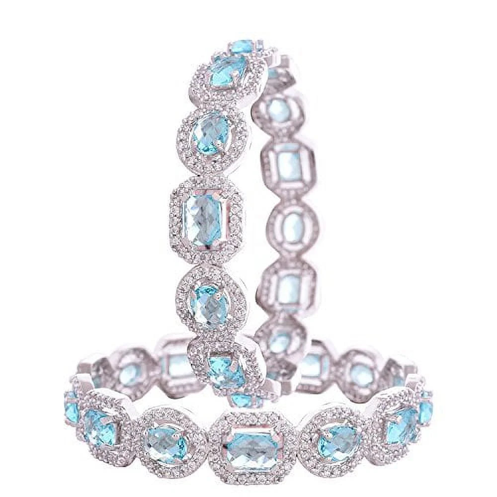 Ratnavali Jewels CZ Zirconia Rose Gold Tone Pink Diamond Indian Bangles Bollywood Jewelry Women