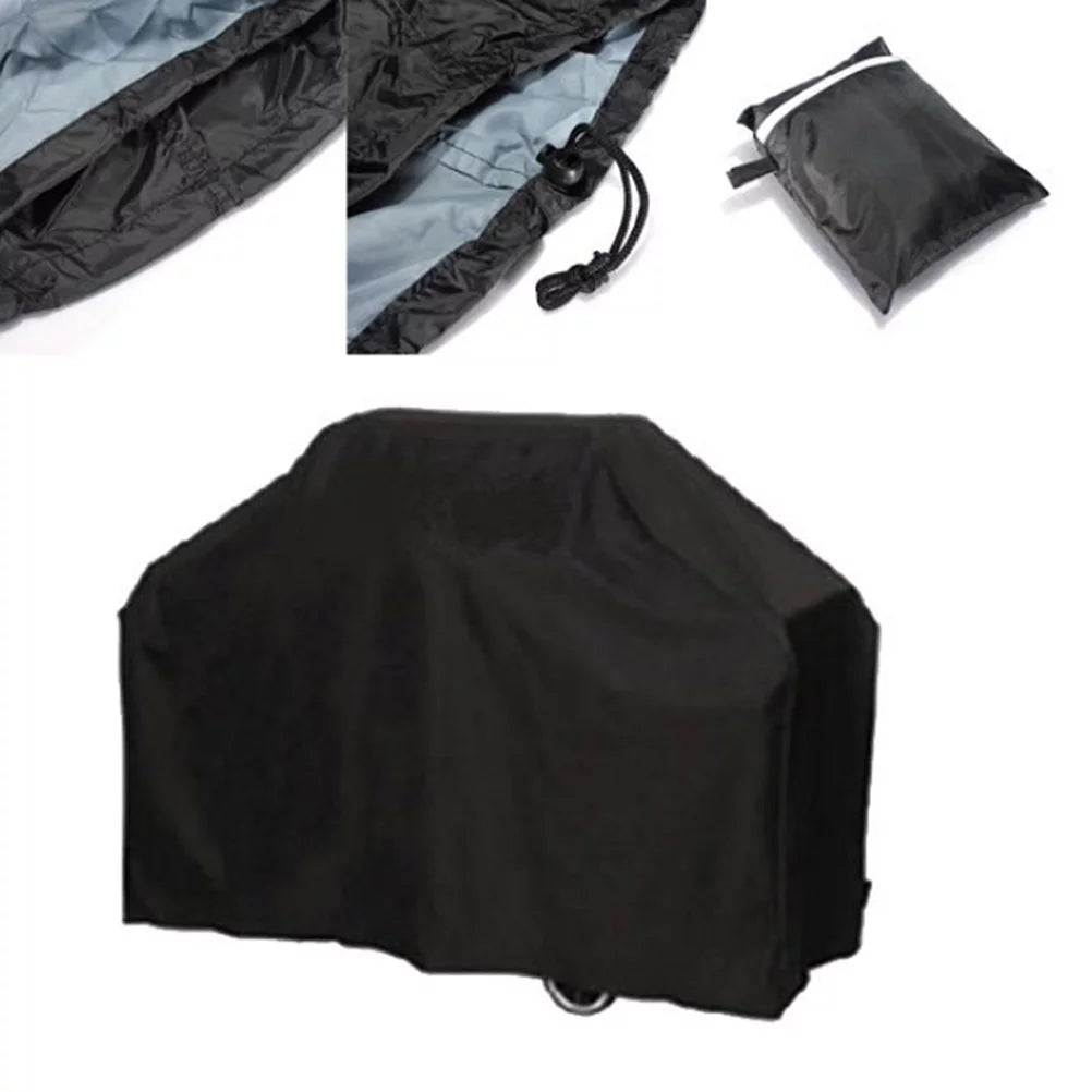 190cm Waterproof BBQ Barbecue Cover Protective Grill Cover with Storage Bag - Size XL (Black)