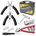 POWERTI Badminton Racket Stringing Combo Tools with Starting Clamp Stringing Hook Bent Nose Pliers Flying Clamp Straight Awl